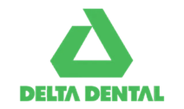 The Delta Dental logo with a green triangular icon above the company name - Newport Dental Bellevue WA The Delta Dental logo with a green triangular icon above the company name - Newport Dental Bellevue WA